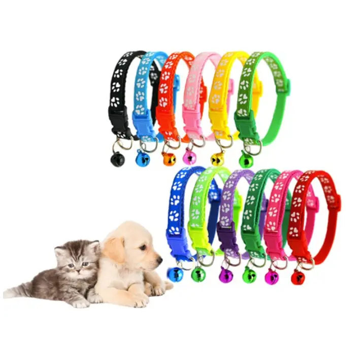 KALUNG HEWAN LONCENG / KUCING ANJING / Tali Leher Anjing Kecil Pet Collar Dog Puppy Kitten Adjustable Motif Tapak Kaki paw 6