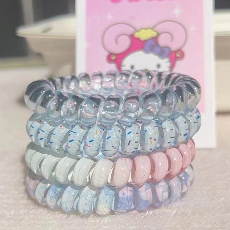 Product Introduction of 4pcs Phone Ring Headwear Hair Rope High Elasticity And Unbreakable Ins Wind 33