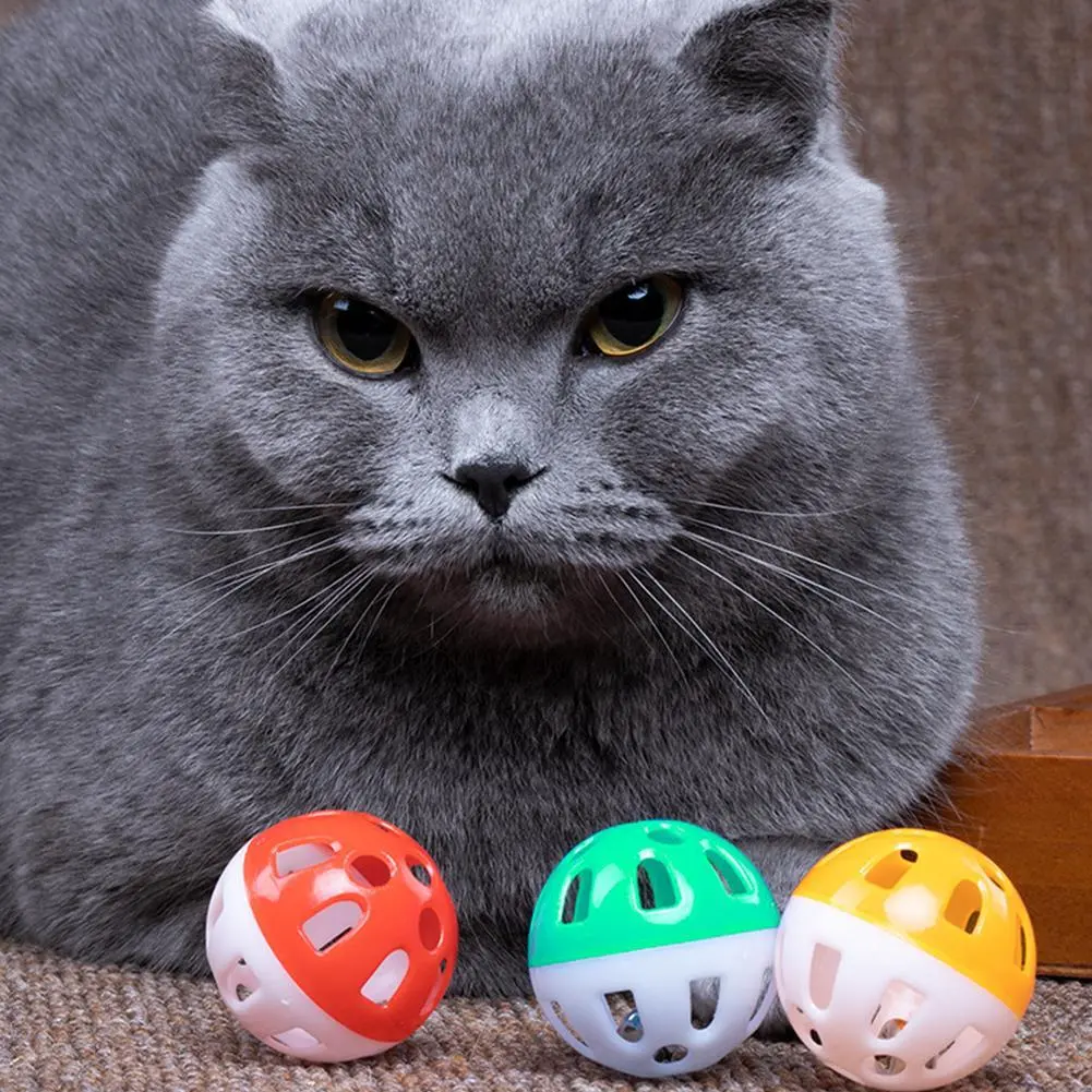 Colorful Bell Ball for Pets Hollow Design Random Color Perfect Toy for Cats and Dogs I7U7