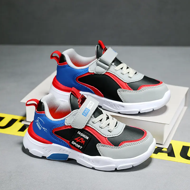 Children's Shoes Boys Spring and Autumn Waterproof Leather Primary School Shoes Boys Middle and Big Children Children's Non-Slip Sneaker