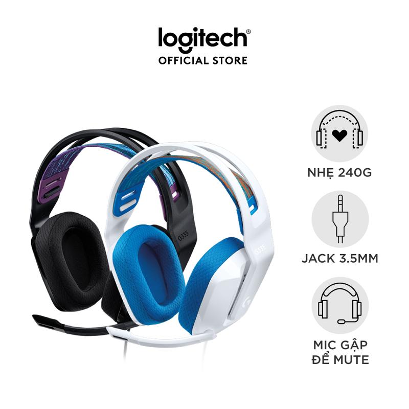 Tai nghe game có dây Logitech G335 - Jack 3.5mm, Nhẹ 240g, Tương thích PC, PS5, Xbox