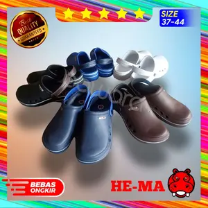Sandal Pria HE-MA HJP 956 Premium Sandal Crocs Sandal Kamar Mandi AntiSlip Sandal Baim Kodok Nyaman Kuat Ringan Original