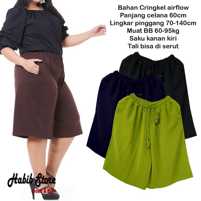 Product Introduction of Celana kulot JUMBO pendek dari bahan cringkel berkualias bisa di pakai sehari-hari Shorts Wanita 1