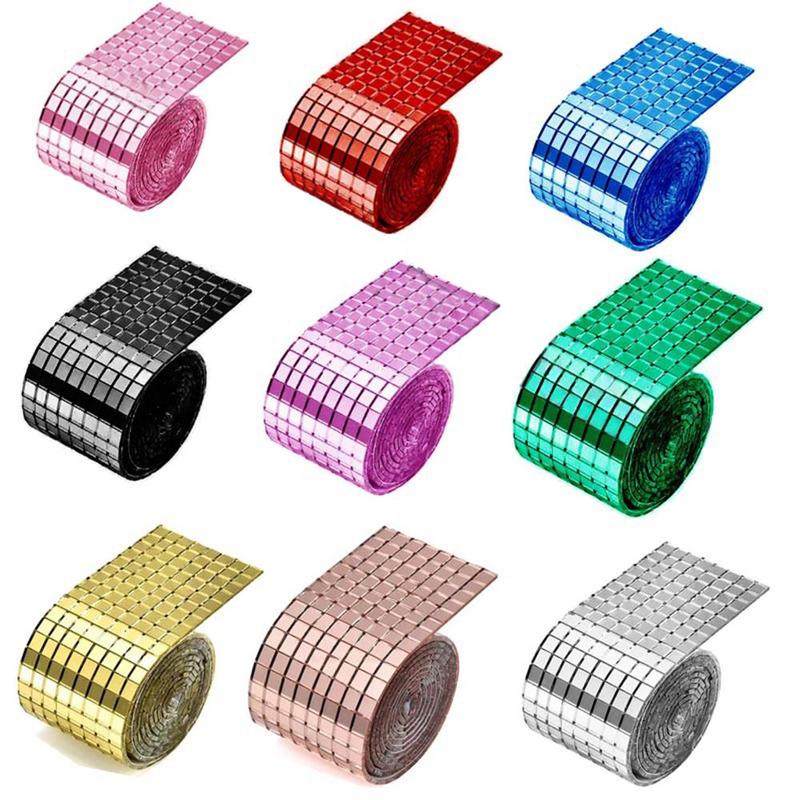 Product Introduction of Self-adhesive Mosaic Mirror Sticker, 1 Roll Creative Decoration Mirror Sticker, DIY Decorative Sticker for Home Living Room Bedroom, Ornaments 0