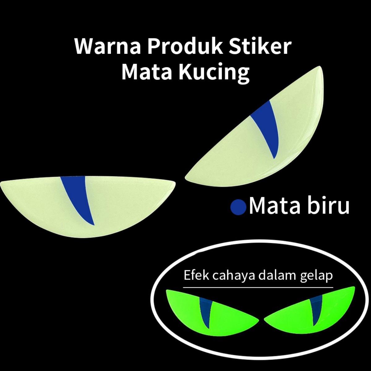Stiker Mata Setan 3D Bercahaya Khusus Mobil & Motor – Tampilan Kucing yang Menarik untuk Kendaraan Anda