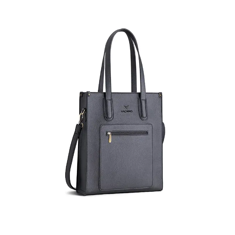 [Tặng Ví móc khóa] Túi Xách Da Nữ Công Sở VACHINO kiểu dáng dọc TX010 đựng vừa laptop, giấy A4 Bag Tote Chữ Nhật Hình Chữ Nhật 2