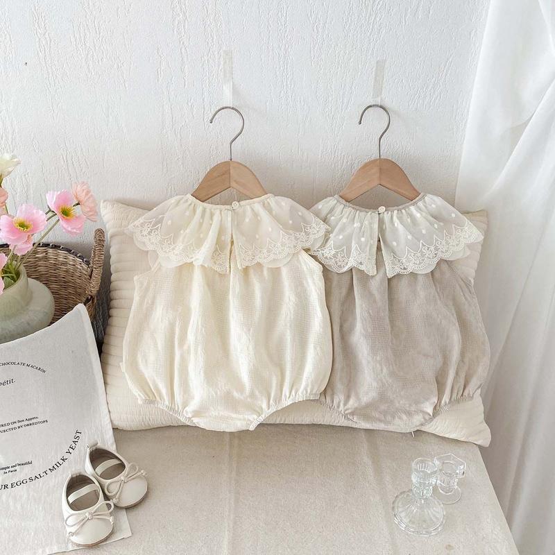 Product Introduction of Quần Áo Trẻ Em Áo Liền Quần Thêu Hoa, Phong Cách Mùa Xuân, Cho Em Bé Gái, Cổ Áo bẻ xuống, Áo Liền Quần ngắn Tay, Váy Chị Em, Phong Cách Ins 18