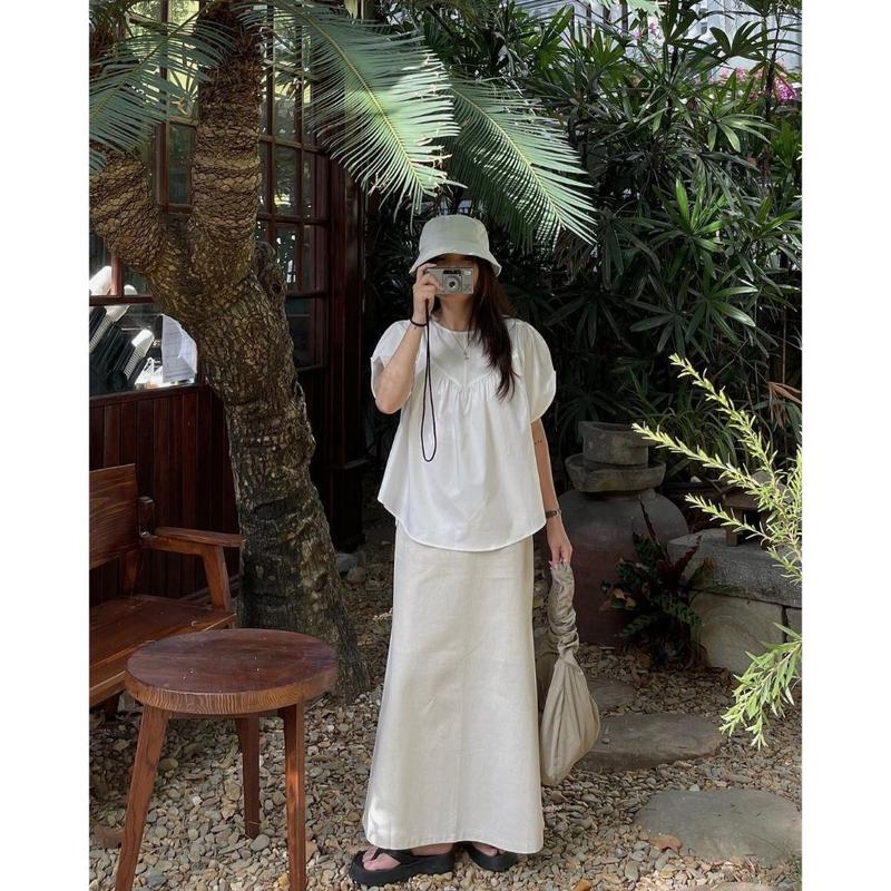 Chân Váy Dài Xòe BigSize Dáng Xuông dài 93 cm có 2 lớp (size xs đến 3xl )lynx SET12