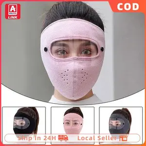 Masker Full Face Musim Dingin Tahan Angin & Anti Debu dengan Kacamata Anti UV Adjustable untuk Bersepeda/Sepeda Motor Luar Ruangan
