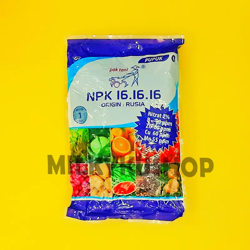 PUPUK PAK TANI NPK 16 16 16 BIRU ORIGIN RUSIA KEMASAN PABRIK 1 KG Tanaman