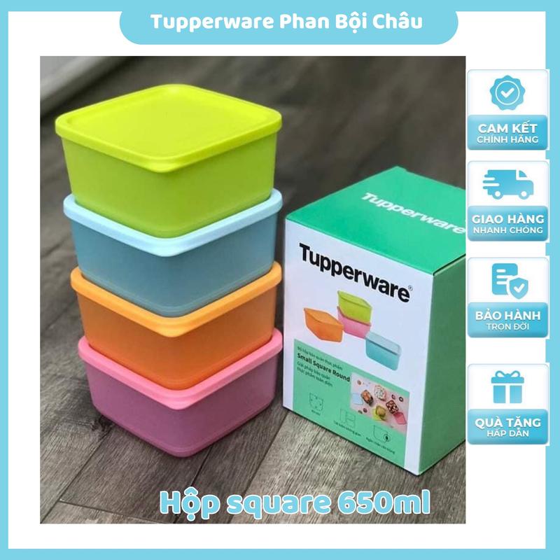 Lẻ Hộp trữ Khô Mát Small Square Round 650ml Tuppeware Bảo Quản Thự Phẩm Hộp nhựa đựng thực phẩm Hộp Tupperware