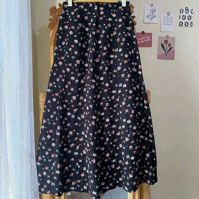 Rok Korean Style Rok Midi Terbaru Bunga 0