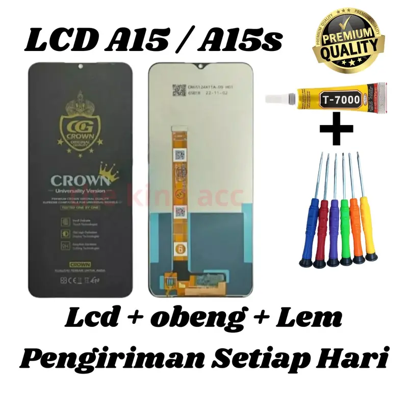 LCD 0PP0 A15 full set + Obeng + Lem / Lcd touchscreen 0PP0 A15 full set. 0