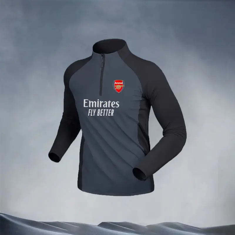 Trang Phục Bộ Đồ Tập Bóng Đá, Dành Cho Nam Giới, Mùa Xuân Chạy Bộ Thể Thao, Tay Áo Dài Zipper, Có Manchester City, Barcelona, Paris Và Real Madrid, 2324 Top 6
