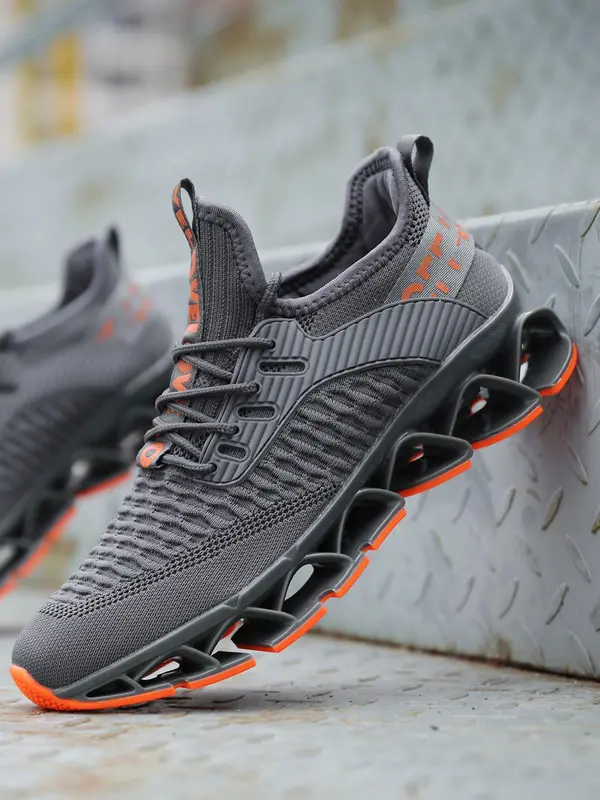 Men's Letter Design Running Sock Trainers for Gift, Summer Outfits 2024 Sporty Hollow Out Design Sole Lightweight Breathable Running Shoes, Round Toe Lace Up Shoes for Daily Work Out Gym Treadmill Footwear 1