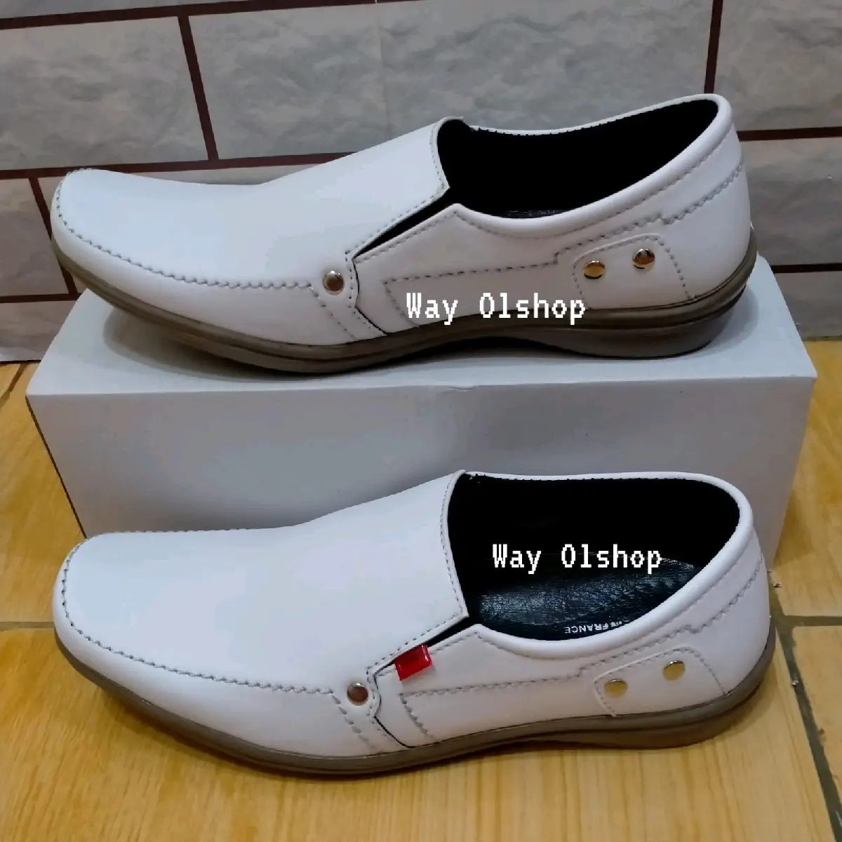SEPATU FORMAL SEPATU KERJA PANTOFEL L.702 PUTIH PRIA