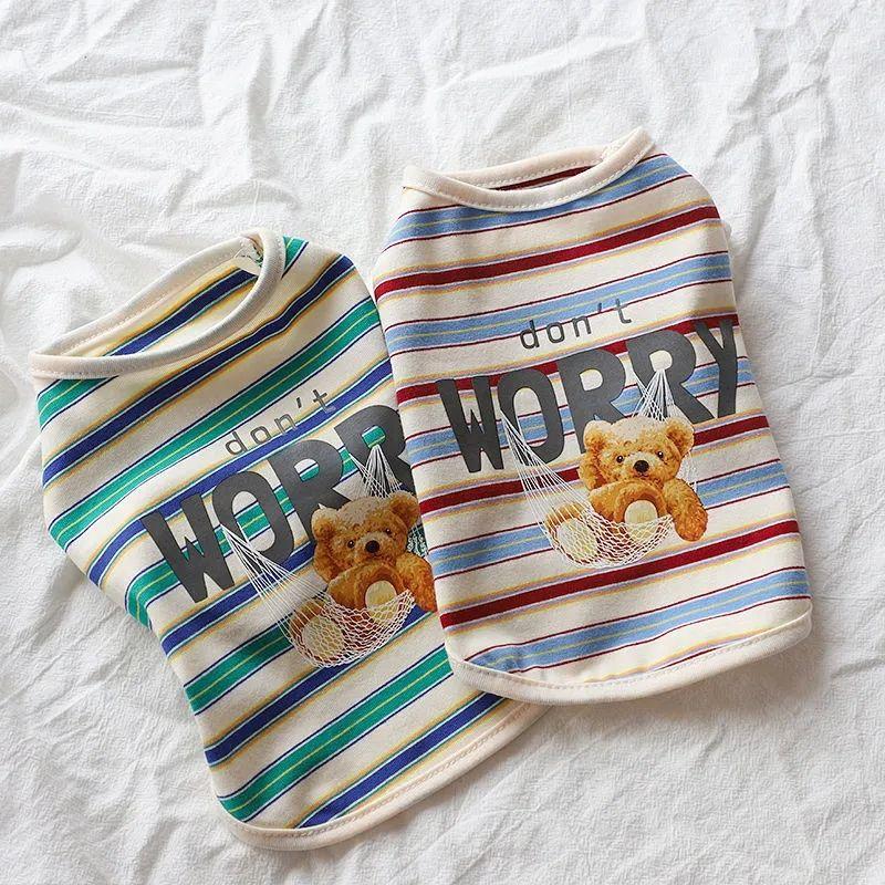 Product Introduction of Quần áo mùa hè cho chó và mèo, áo vest mỏng cho thú cưng, thoáng khí, sọc, thích hợp cho Bichon Teddy, mùa xuân và mùa hè, khách hàng lặp lại [1610] 4
