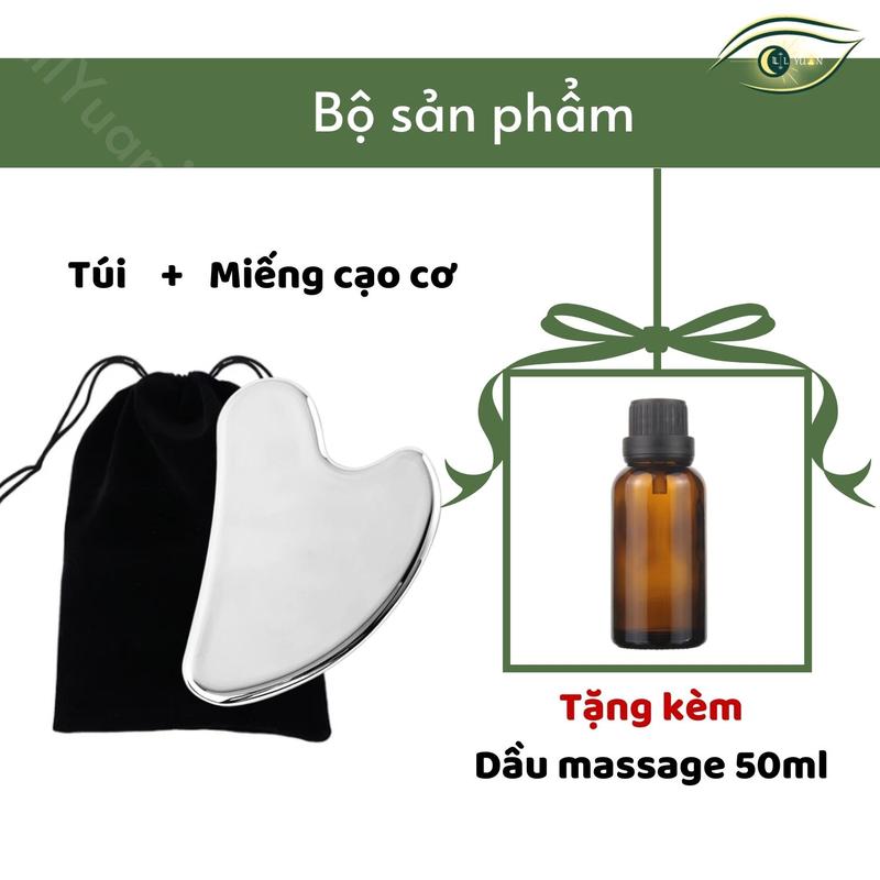 Product Introduction of [Tặng Dầu Massage] Đồ Cạo Cơ Mát Xa Kèm Túi Đựng Nâng Cơ Mặt Chống Lão Hóa Guasha Thép Không Gỉ LilYuan'Store 10