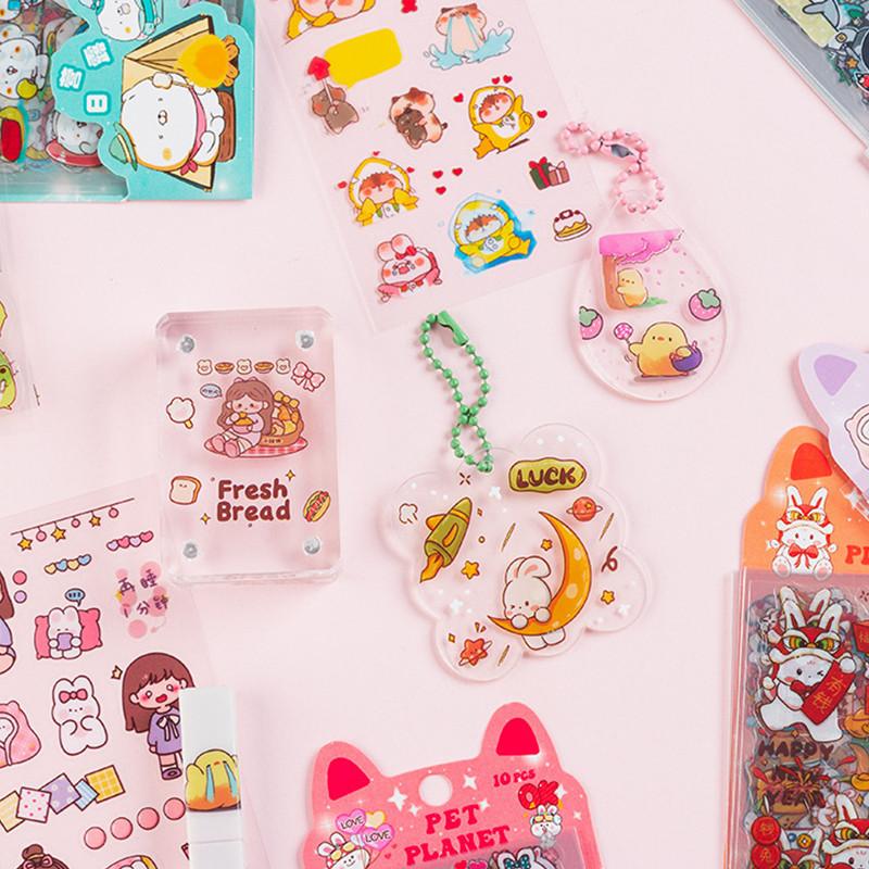 10 Sheets Kawaii Cartoon Pet Planet Series Stickers Journal Scrapbook Decor DIY Stickers 7
