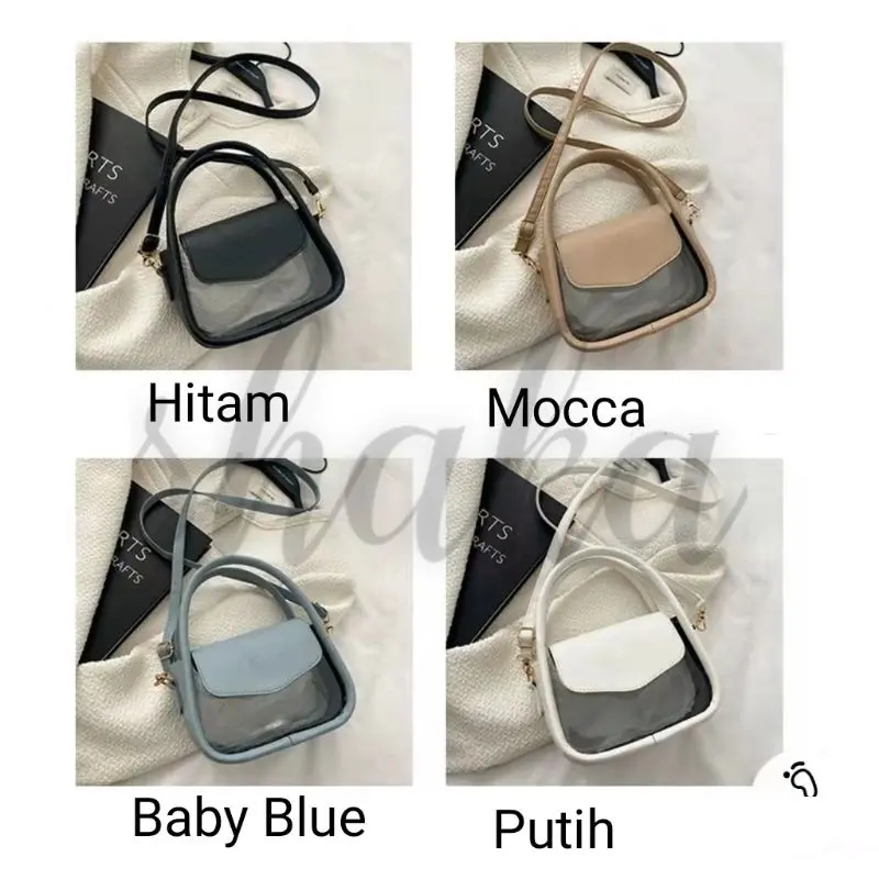 Tas Mini Transparan Wanita Rosy Mika / Sling Bag Mini Transparan Rosy Mika Tas Selempang Kulit shoulder  bag 5