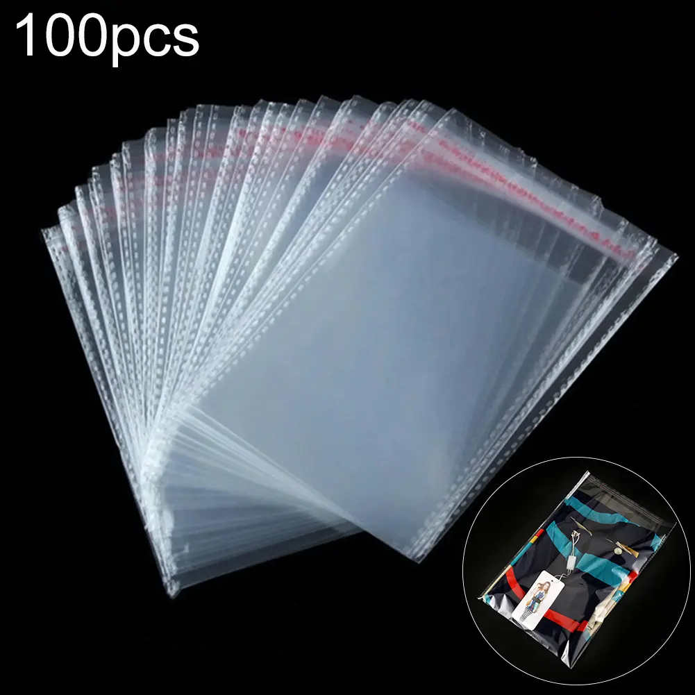 Túi Nhựa Kín Tự Dính Trong Suốt, 100 Cái, Túi Đựng Trang Sức, Gói Quà