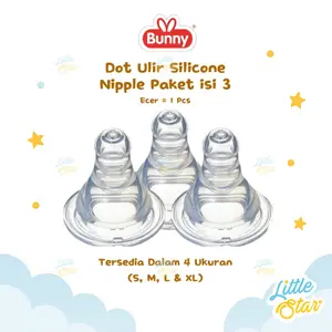 Lusty Bunny Dot Ulir Silicone Nipple Spiral Karet Ecer Isi 1 Peristaltik Botol Susu Standard Slim Neck Standar Leher Bayi