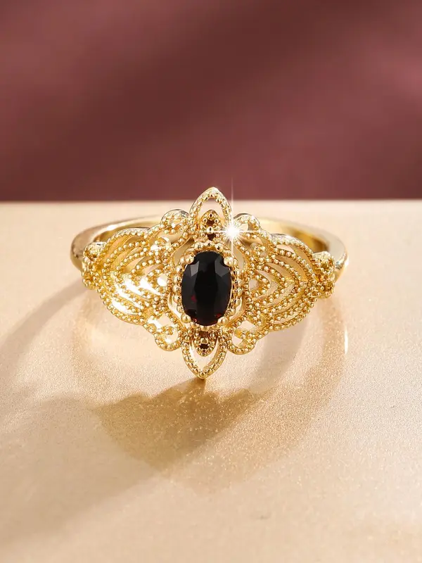 Elegant Artificial Zircon Decor Flower Design Ring for Women, Fashion Jewelry for Party, Daily Decor, Trendy All-match & Exquisite Jewelry for Gift 4