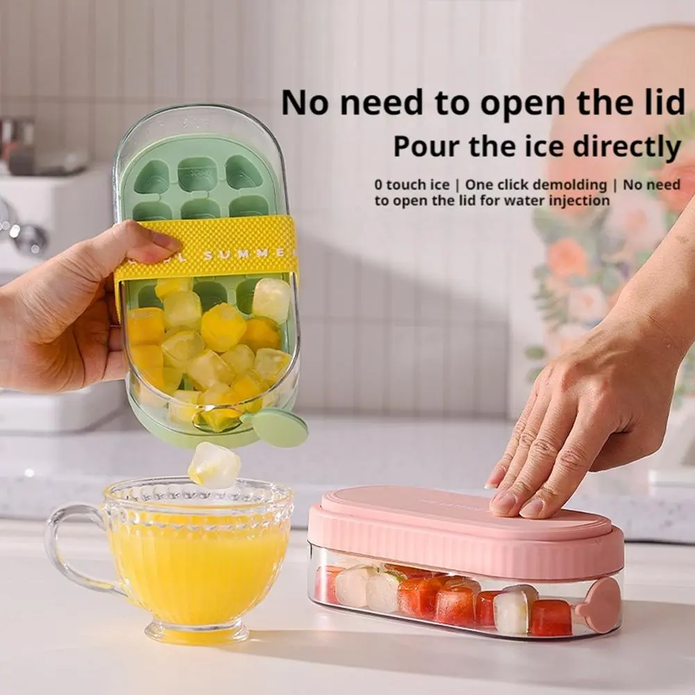 Unique 2 In 1 Ice Cube Water Bottle Silicone Reusable Ice Cube Molds Food Grade Detachable Ice Mould Tray Summer