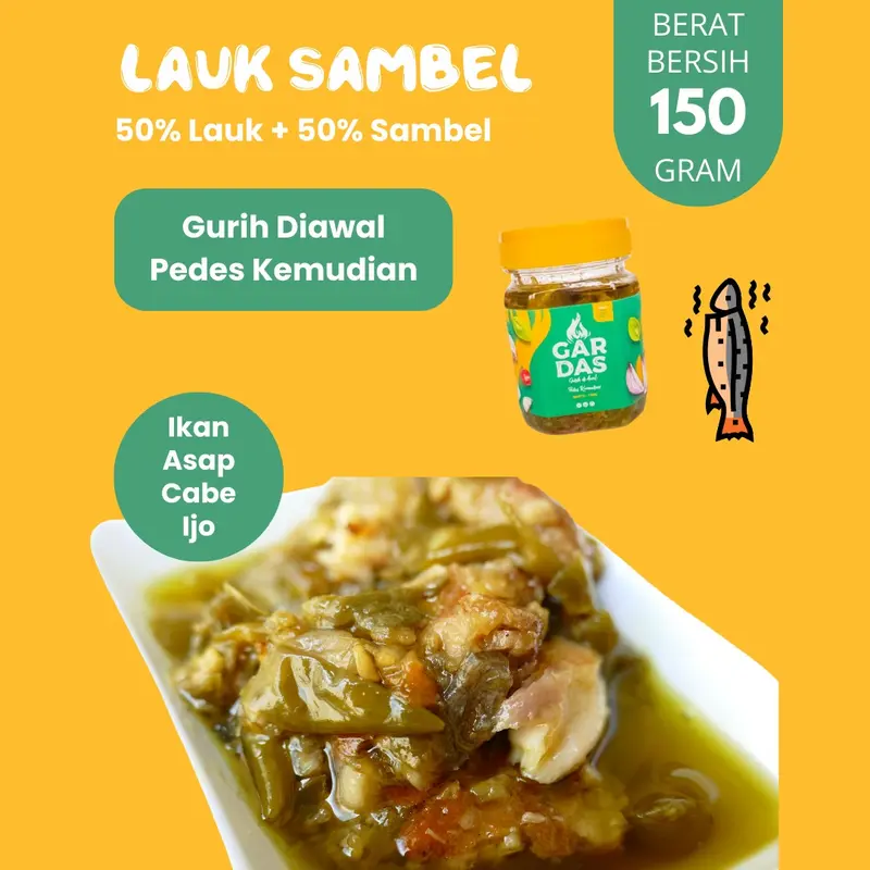 Beli 2 Dapet 4, 1 Lauk Cumi Sambel Bawang & 1 Lauk Ikan Asap Cabe Ijo Gratis 1 Sambel Botol & 1 Sambel Sachet Varian Random Sambal Sachet 1