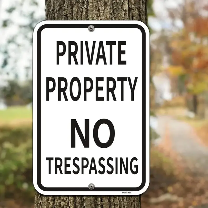 Private Property No Trespassing Sign, Weatherproof Reflective Aluminum Sign, Rust-free Easy To Install Sign for Outdoor Use 6