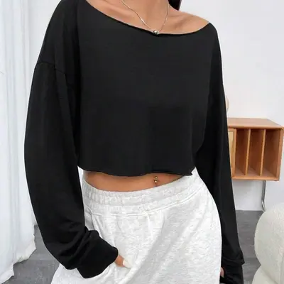 Hollister black off the shoulder top on sale