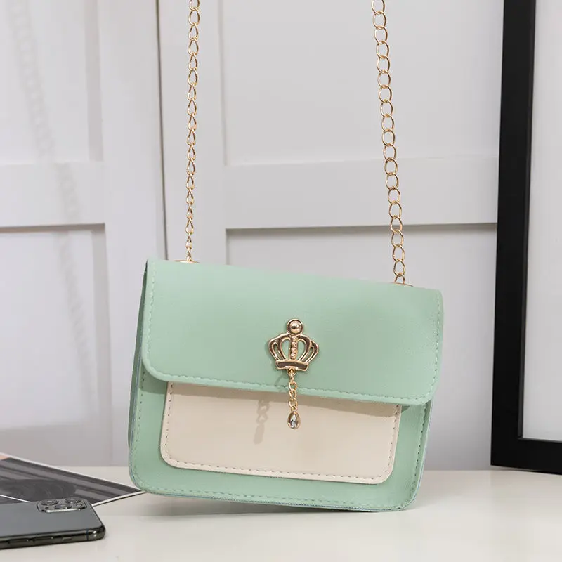 2024 New Korean Style Fresh Chain Small Square Bag Casual Student Crossbody Shoulder Bag Versatile Phone Coin Purse