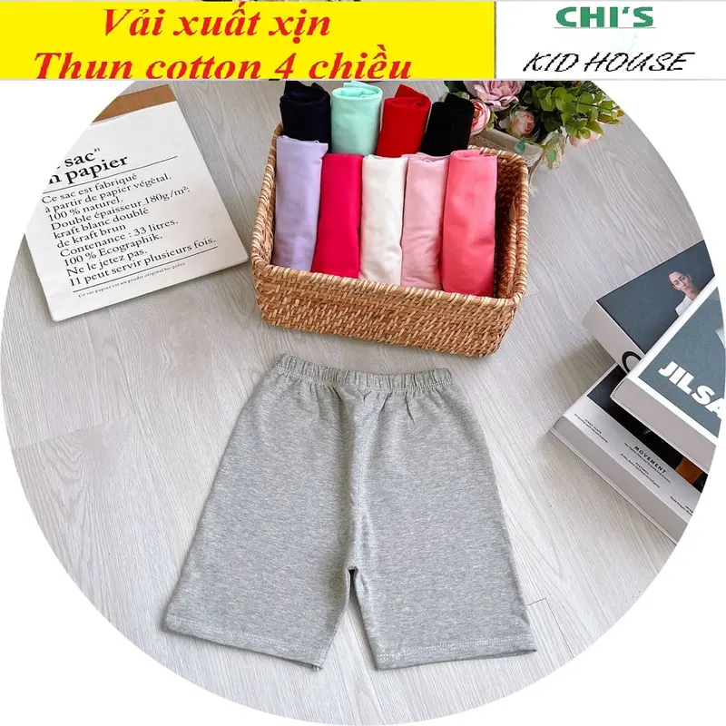 [VẢI XUẤT XỊN 9-55kg] QUẦN LEGGING ĐÙI QUẦN ĐÙI TRƠN THUN COTTON 4 CHIỀU CHO BÉ TRAI GÁI 4