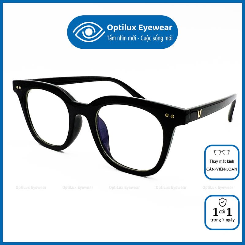 [A21] - Kính Mắt Giả Cận, Gọng Kính GentleM V Sơn Tùng Hottrend 2024, Gọng Nhựa Dẻo Mắt Vuông Chữ V Nam Nữ (dễ dàng lắp Mắt Kính cận và Tròng Kính đổi màu)