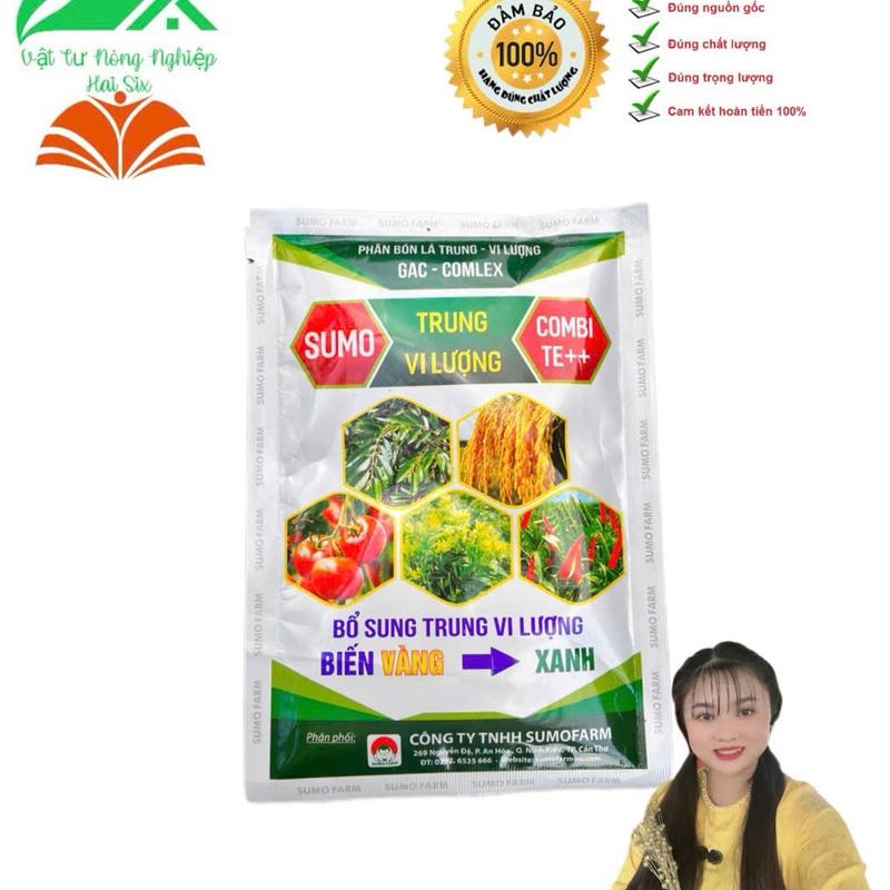 Combo 2 gói Phân bón lá trung - vi lượng SUMO COMBI TE++ bổ sung vi lượng biến vàng -> xanh p hân