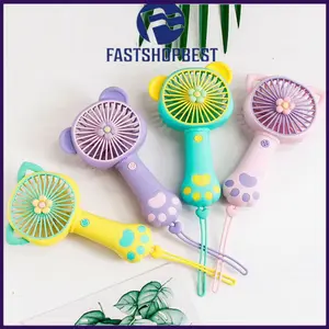Kipas Angin Mini Genggam Rechargeable USB / Kipas Angin Mini Cute Karakter Free bublewrap TK01 gelas  kipas