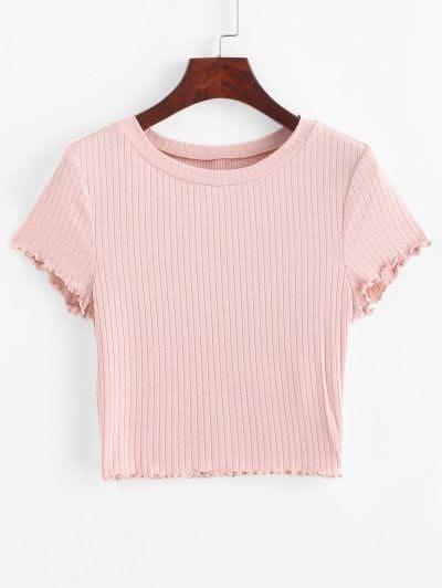 Product Introduction of Atasan Crop Top // Lengan Pendek // material rib knit // Melar Wanita Polos Baju Kaos 4