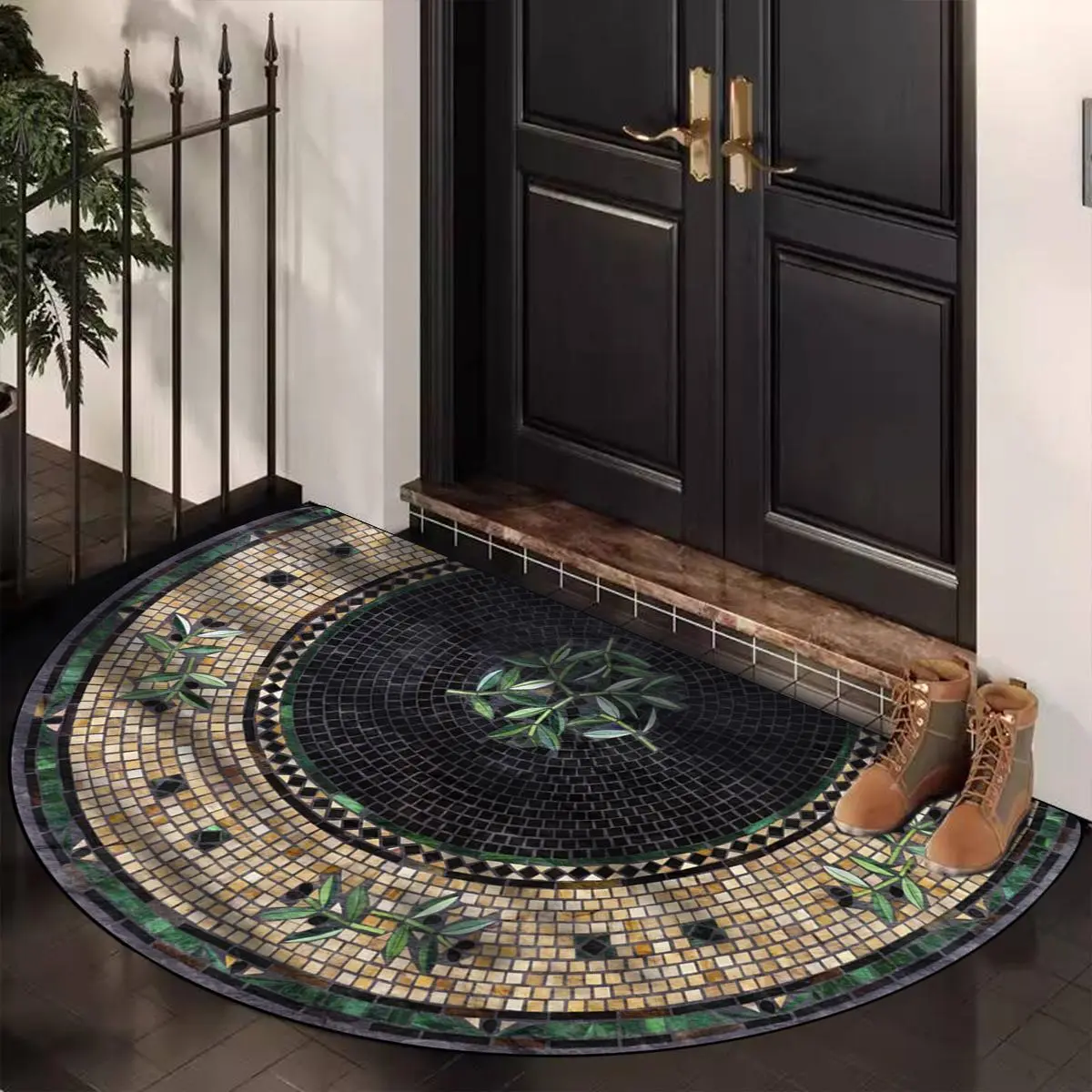 Floral Pattern Door Mat, Non-slip Floor Mat, Rectangle Home Decorative Carpet, Decorative Area Rug for Home Living Room Bedroom