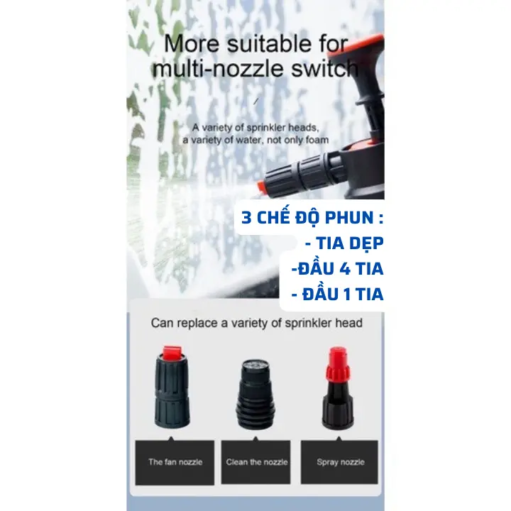 Bình Rửa Xe Bọt Tuyết Cầm Tay 2L, Rửa Xe Máy Xe Ô tô Tại Nhà (có bán từng món) 7