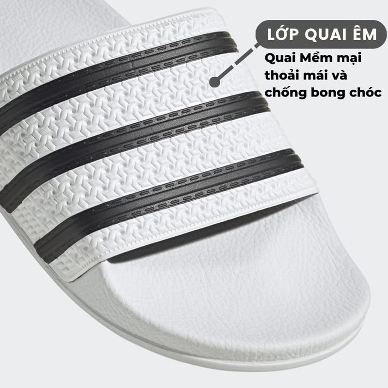 Dép nam quai ngang 3 sọc M Masler-MT trắng đen tinh tế với lớp đế chống ố vàng, dễ vệ sinh TD1 2