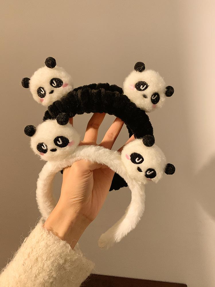 Product Introduction of Panda plush headband anti slip headband for women 1