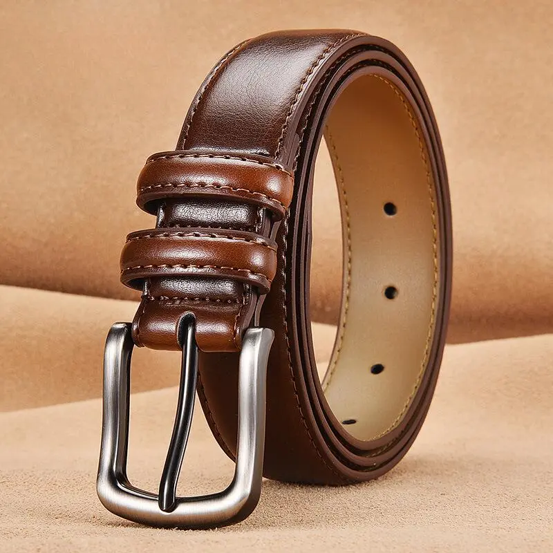 Men's leather business men's leather, leisure needle buckle, belt, embossed belt