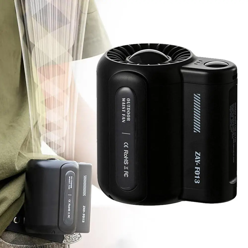 Outdoor Portable Bladeless Fan USB Charging Type For Student Camping Hanging Waist Mini T4K4