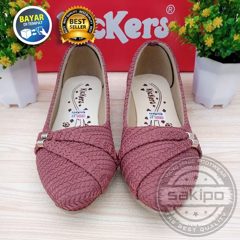 Sepatu Balet Rajut Slempang Samping Murah Trendi Untuk Sepatu Sekolah Dan Kerja / Sakipo Hitam Shoes Karet Wanita / Flat Shoes Hitam Kerja Kuliah / Flatshoes Wanita Kerja Kuliah Hitam 2