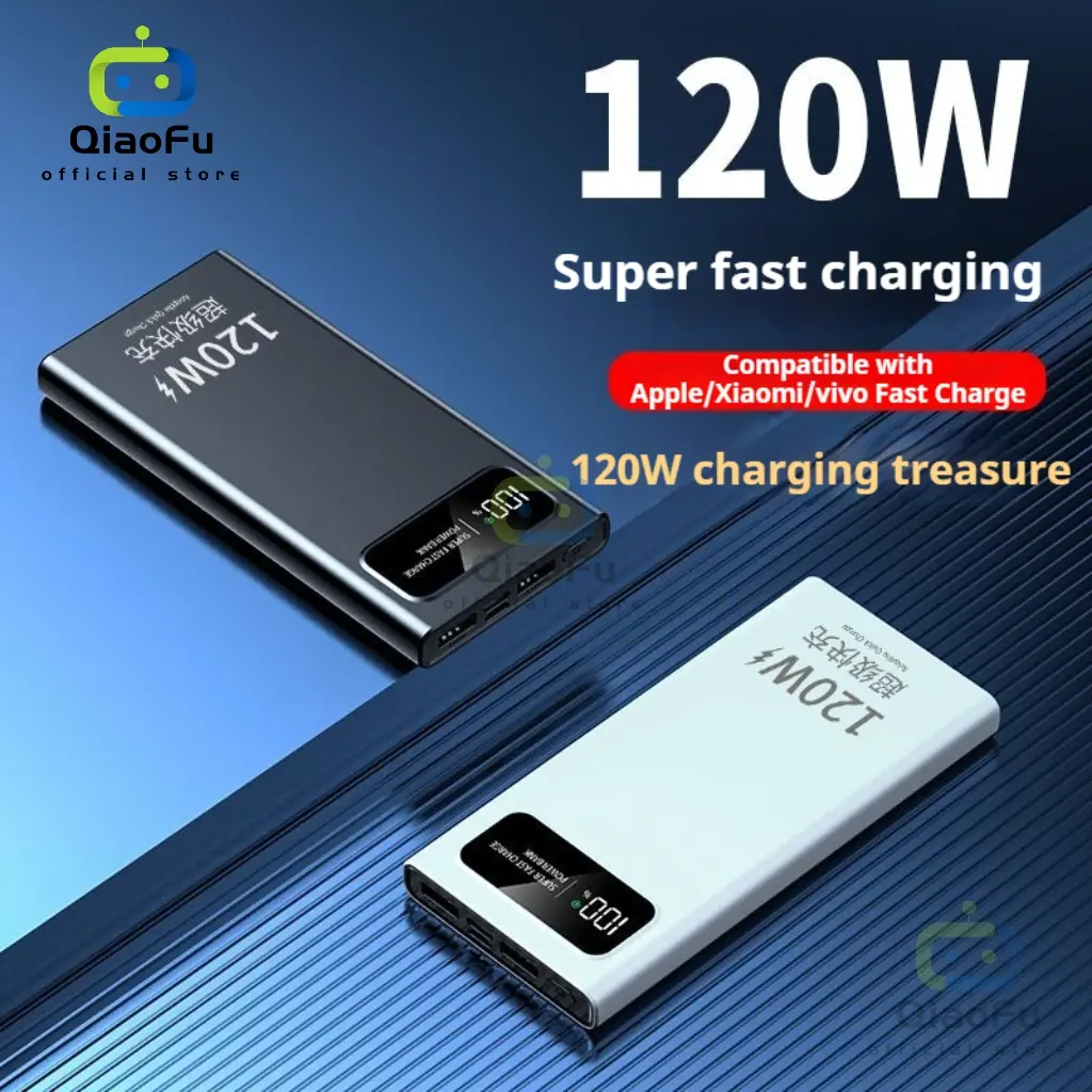 120W super fast charging 20000 mAh powerbank small portable high capacity for apple huawei xiaomi