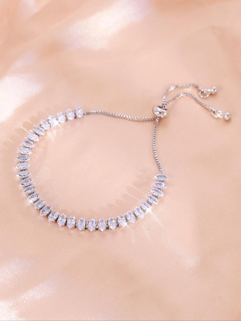 Product Introduction of Colorful Zircon Decorated Bracelet, Fashionable Jewelry for Women & Girls, Trendy All-match & Exquisite Jewelry for Birthday Gift 8