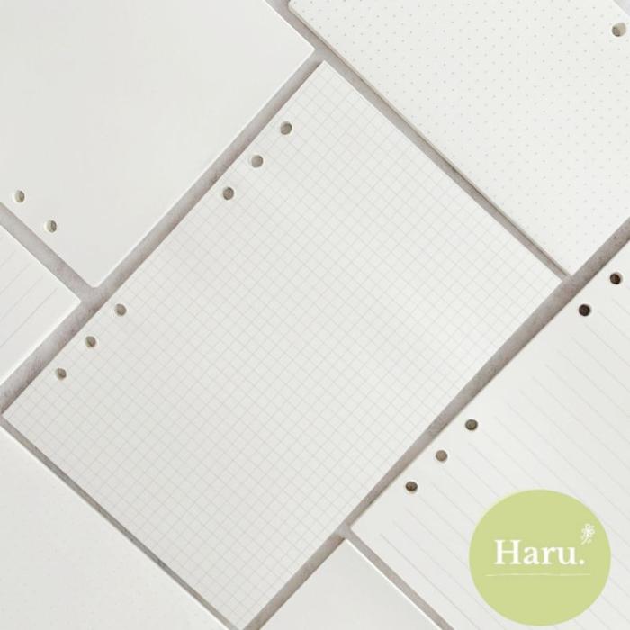 Gambar [HARU] Kertas Loose Leaf 6 Lubang Ukuran A5 A6 Refill Kertas Binder 6 Rings Grid Blank Dotted Paper dari Haru.collections Kota Batam Tokopedia
