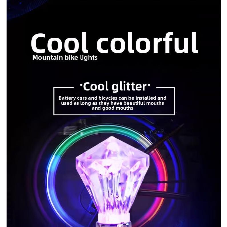 Đèn LED van 7 màu dành cho xe đạp xe máy Đĩa quay vành bánh xe đầu lâu đá quý Cảnh báo chống trộm Thiết bị an toàn đi xe ban đêm