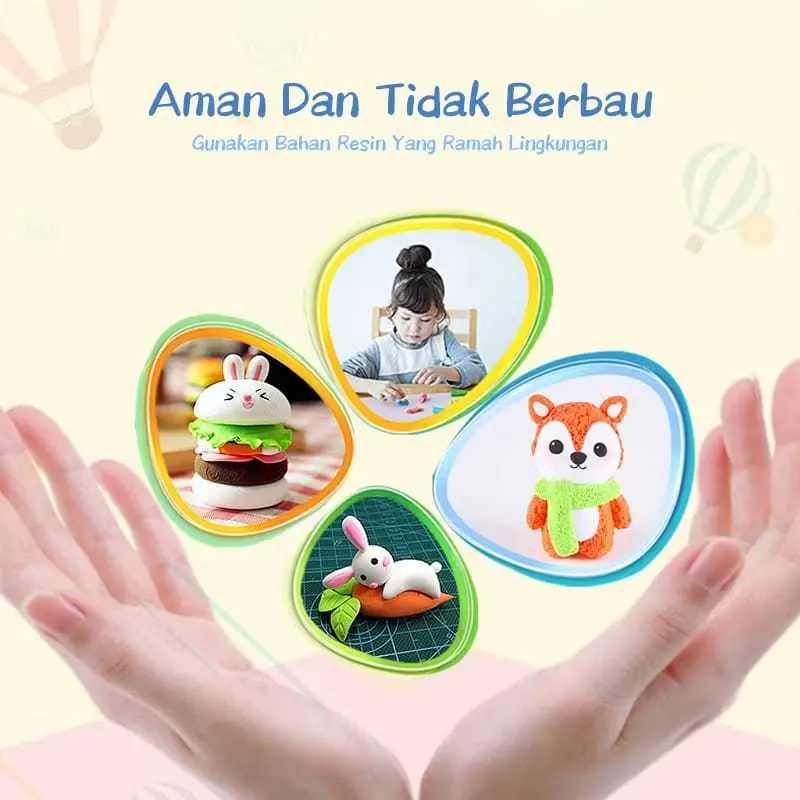 Clay Mainan Anak Isi 12 Pcs Clay Polymer Jumbo Isi 12 Warna Mainan Slime Lilin Platisin DIY Clay untuk kreatifitas anak 4