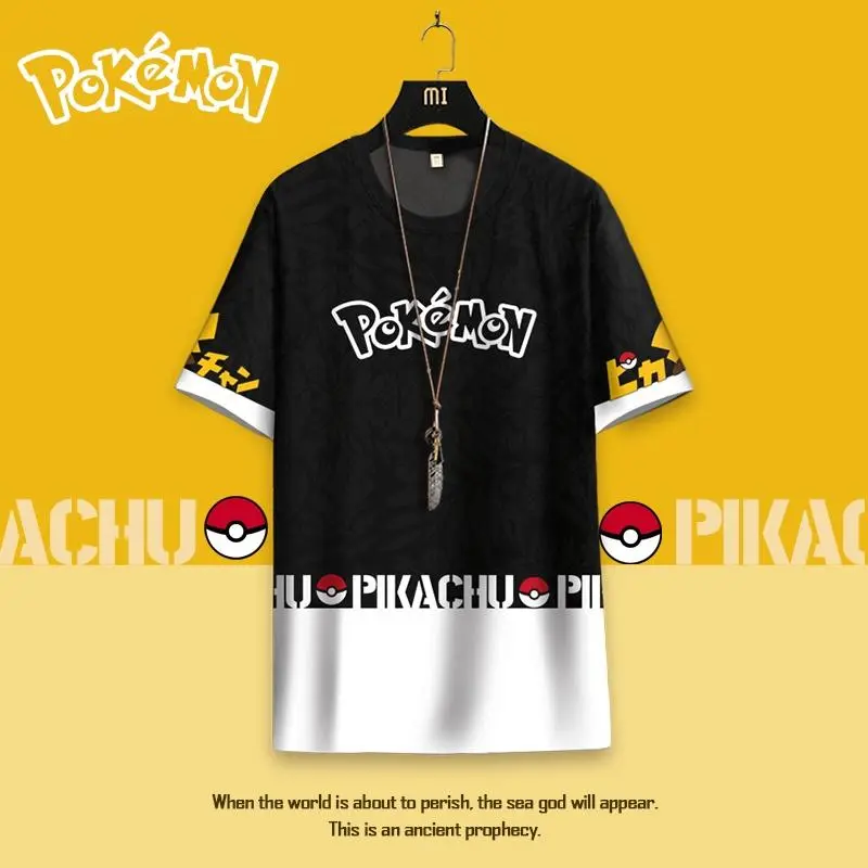 Áo Thun ngắn Tay Nhập Khẩu Anime Pokemon, Thiết Kế Hoạt Hình, Dành Cho Nam Giới, Nhân Vật Pikachu POKEMON, Thích Hợp Cho Học Sinh, Phần Mỏng Mùa Hè, Mới Cho Năm 2025 4